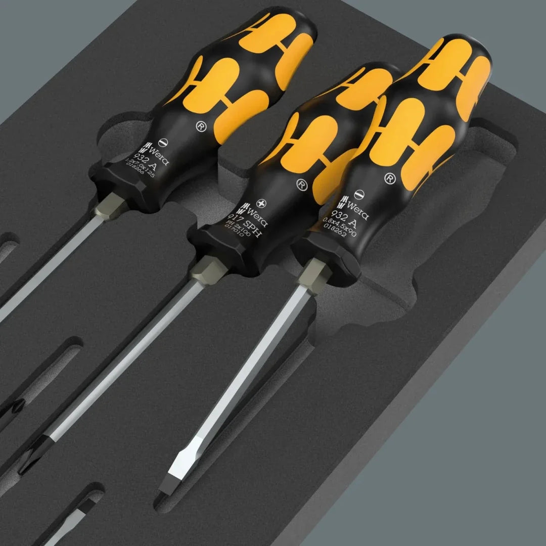 Wera 05150170001 97112 Kraftform Series 900 Chiseldriver Screwdriver Set 1 in Shadow Foam Insert - 7 Piece