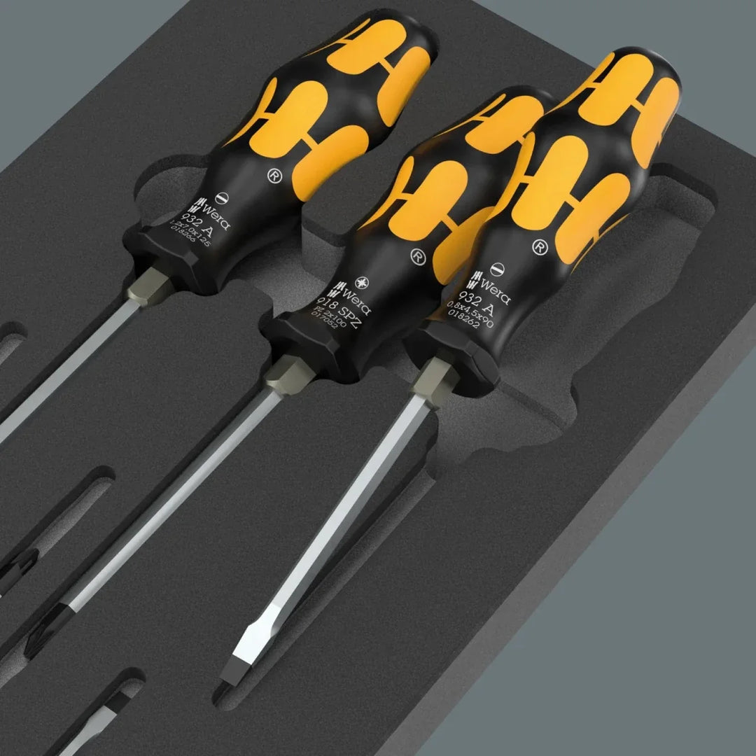Wera 05150171001 97113 Kraftform Series 900 Chiseldriver Screwdriver Set 2 in Shadow Foam Insert - 7 Piece