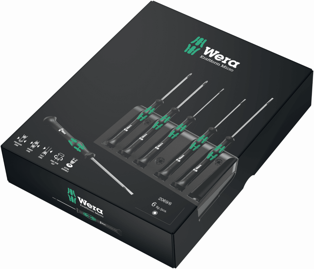 Wera 2069/6 Kraftform Micro Precision Nut Driver Set 6 Pieces 05118158001