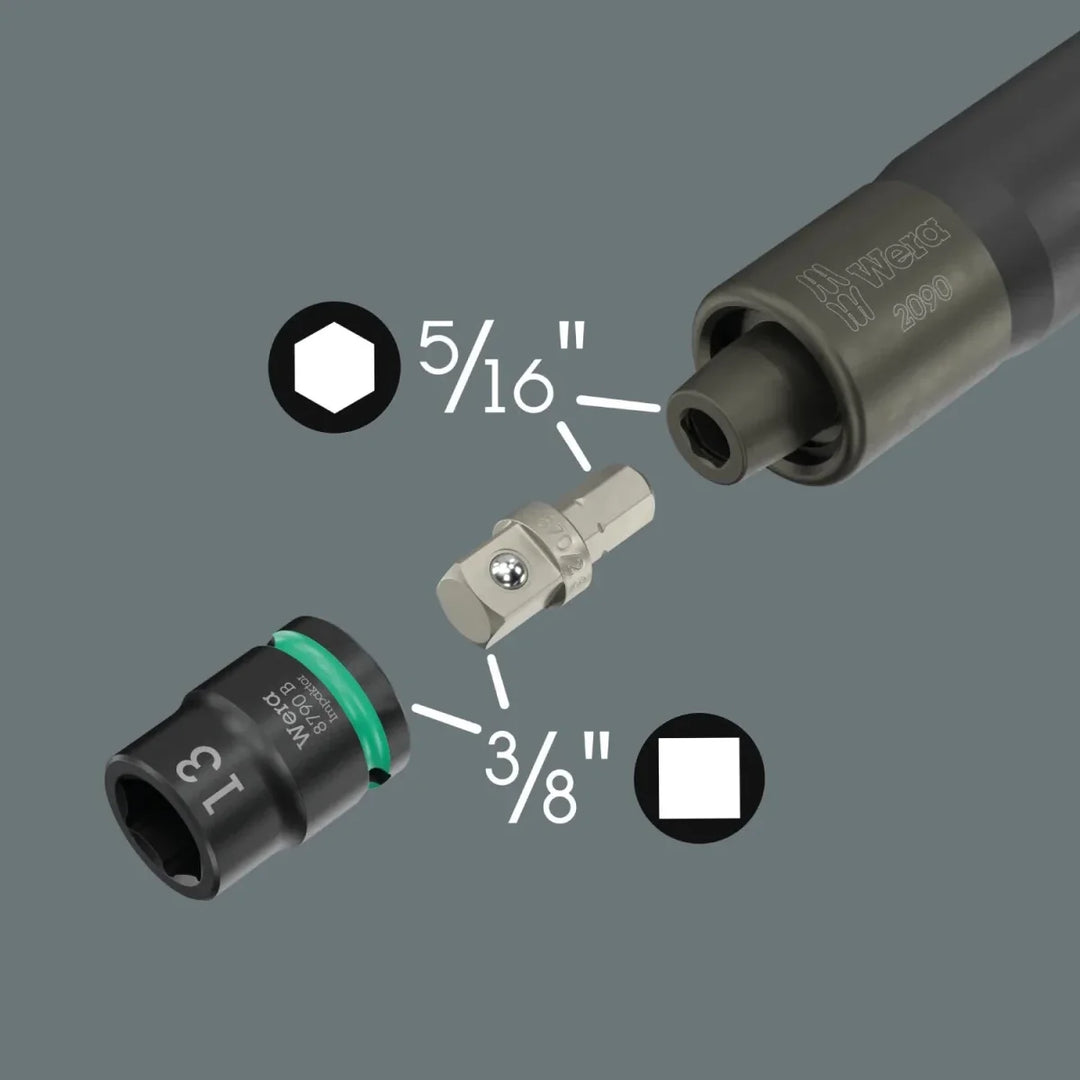 Wera 2090/16 Impaktor 3/8" Drive Metric Impact Driver Socket Set, 16-Piece