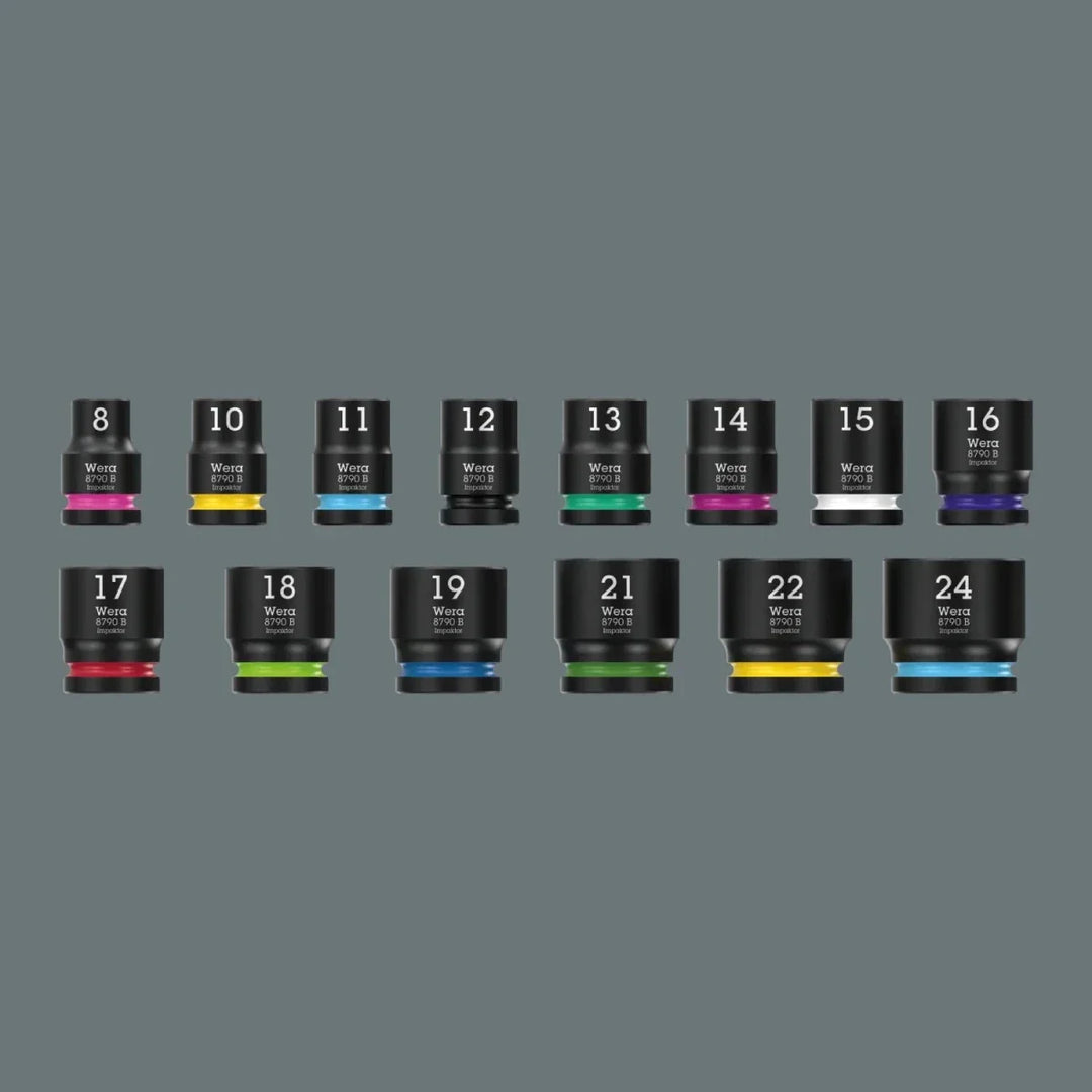 Wera 2090/16 Impaktor 3/8" Drive Metric Impact Driver Socket Set, 16-Piece