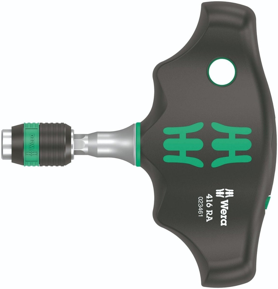 Wera 416 RA Ratcheting T-Handle Screwdriver With Rapidaptor 05023461001