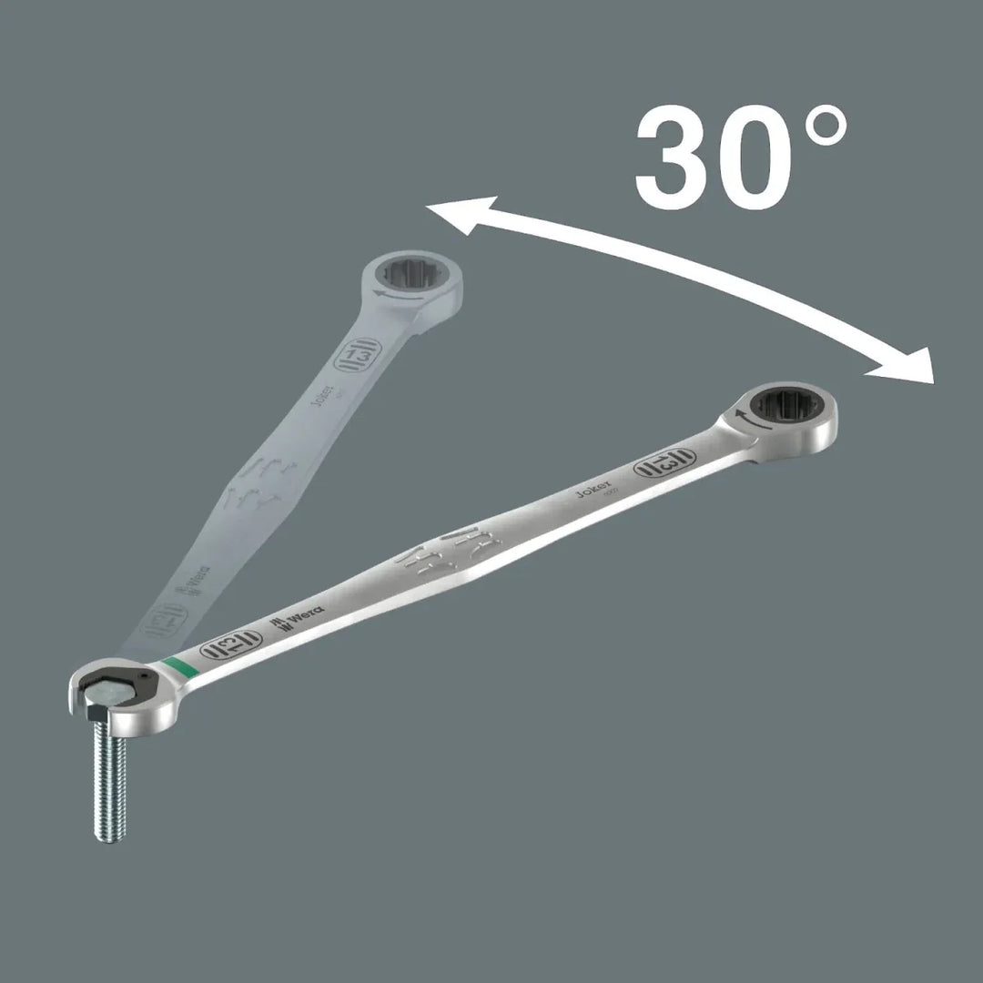 Wera 6007 Joker 11 Set 1 | 11-Piece Ratcheting Combination Spanner Set (Long Design)