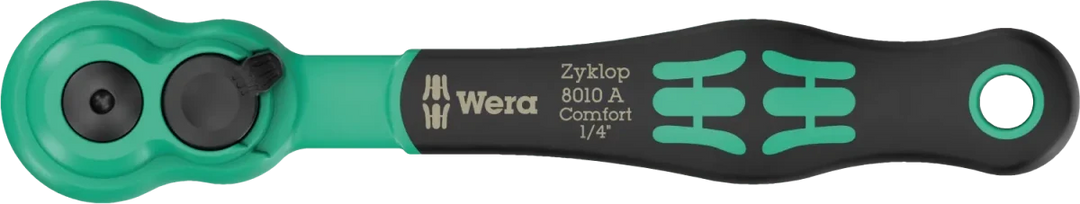Wera 8010 A Zyklop Comfort 1/4" Drive Ratchet – 80-Tooth Fine Action (05005600001)