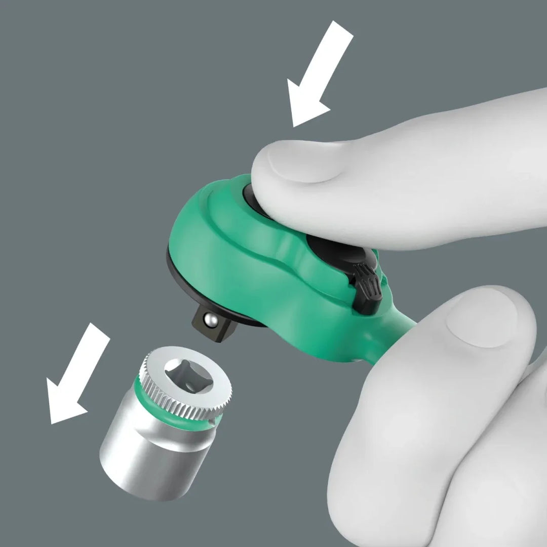 Wera 8100 SA 13 Zyklop Comfort Ratchet Set, 1/4" Drive, Metric, 15 Pieces