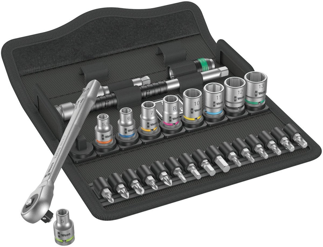Wera 8100 SA 7 Zyklop Metal Push Ratchet Set 1/4" Drive Metric 05004017001