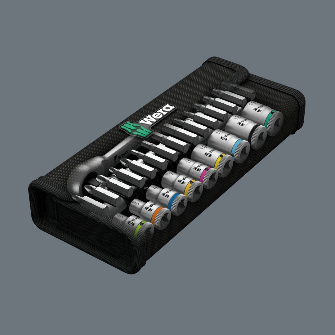 Wera 8100 SA 7 Zyklop Metal Push Ratchet Set 1/4" Drive Metric 05004017001