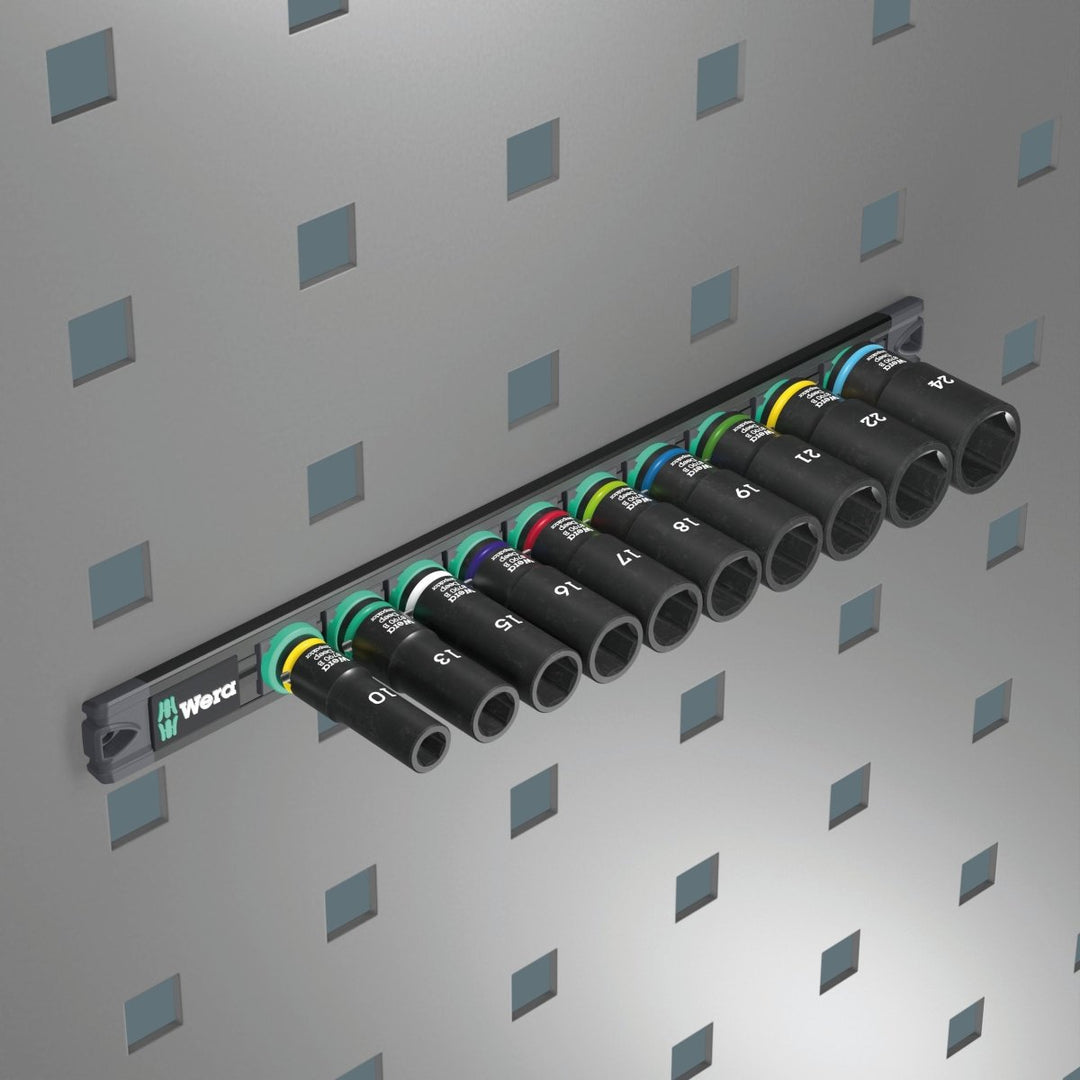 Wera 9660 Magnetic Rail B Impaktor Deep 1 Socket Set 3/8" Metric 05005590001