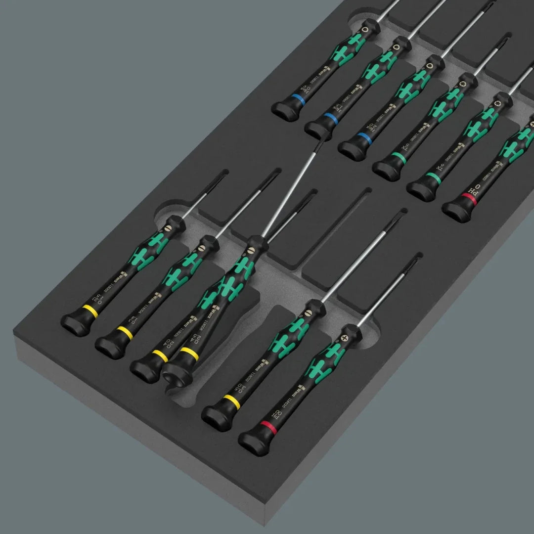 Wera 9716 Foam Insert Kraftform Micro Screwdriver Set 2, 13-Piece (05150107001)
