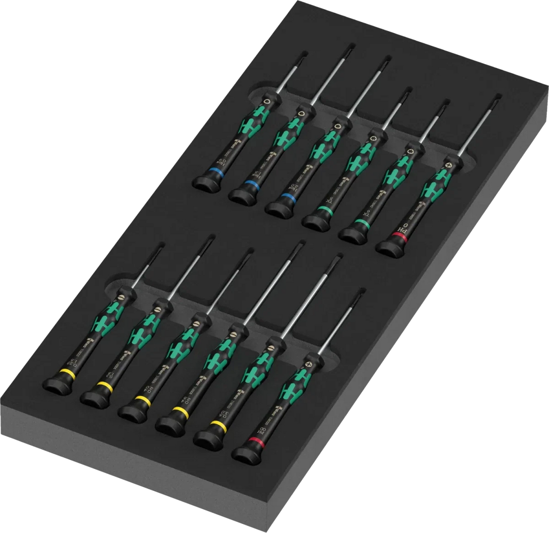 Wera 9716 Foam Insert Kraftform Micro Screwdriver Set 2, 13-Piece (05150107001)