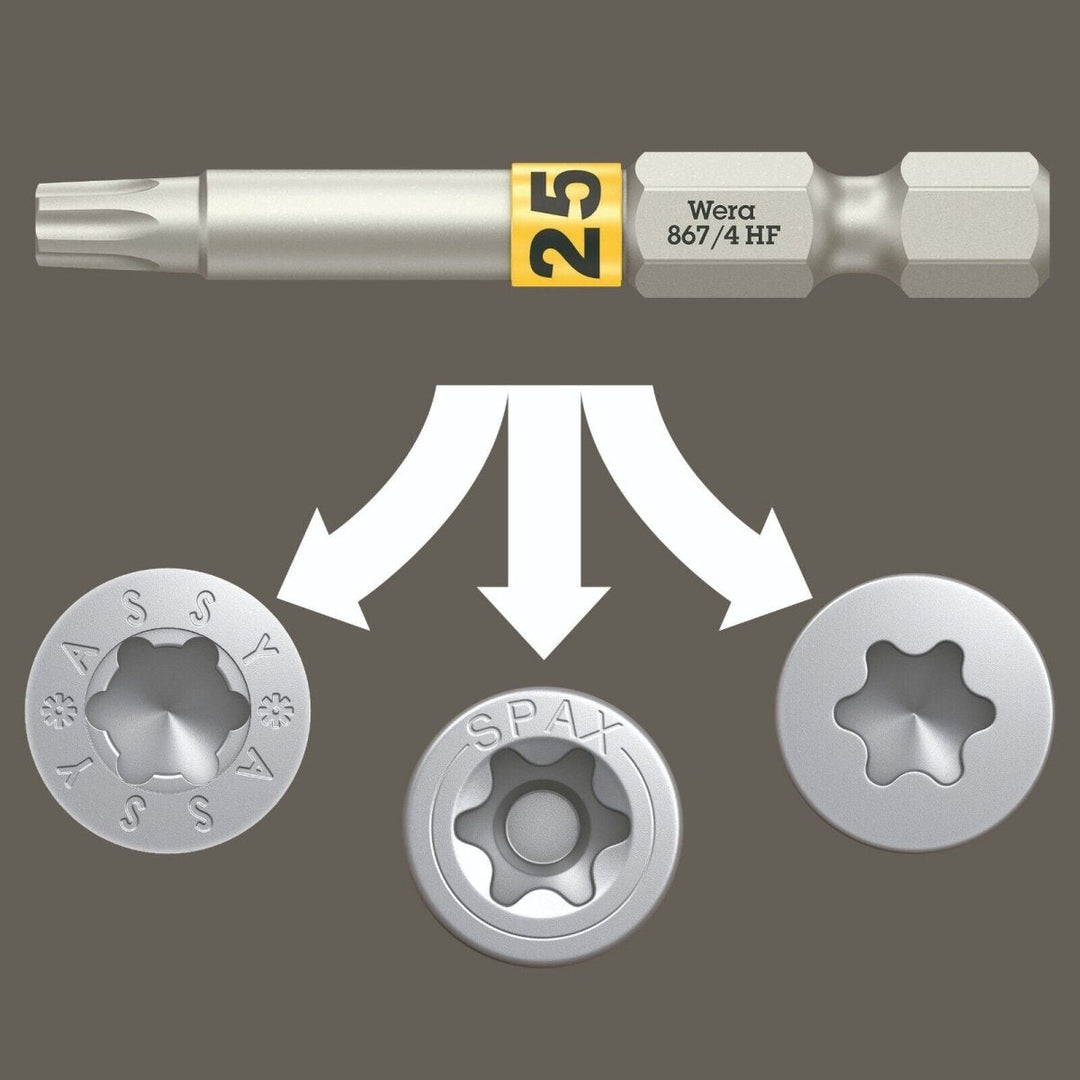 Wera Bit-Check 6 Wood TX HF 1 TORX® Bit Set 6 Pieces 05056470001