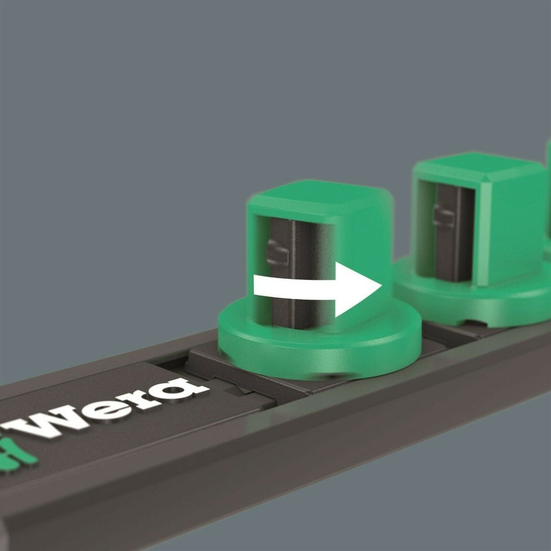 Wera C 1 Zyklop Magnetic Socket Rail Set 1/2" Drive 9 Pieces SAE 05005480001