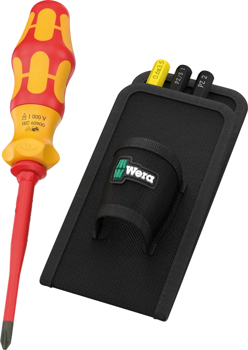 Wera Kraftform Kompakt VDE GO RA 1 Insulated Ratcheting Screwdriver Set, 6-Piece