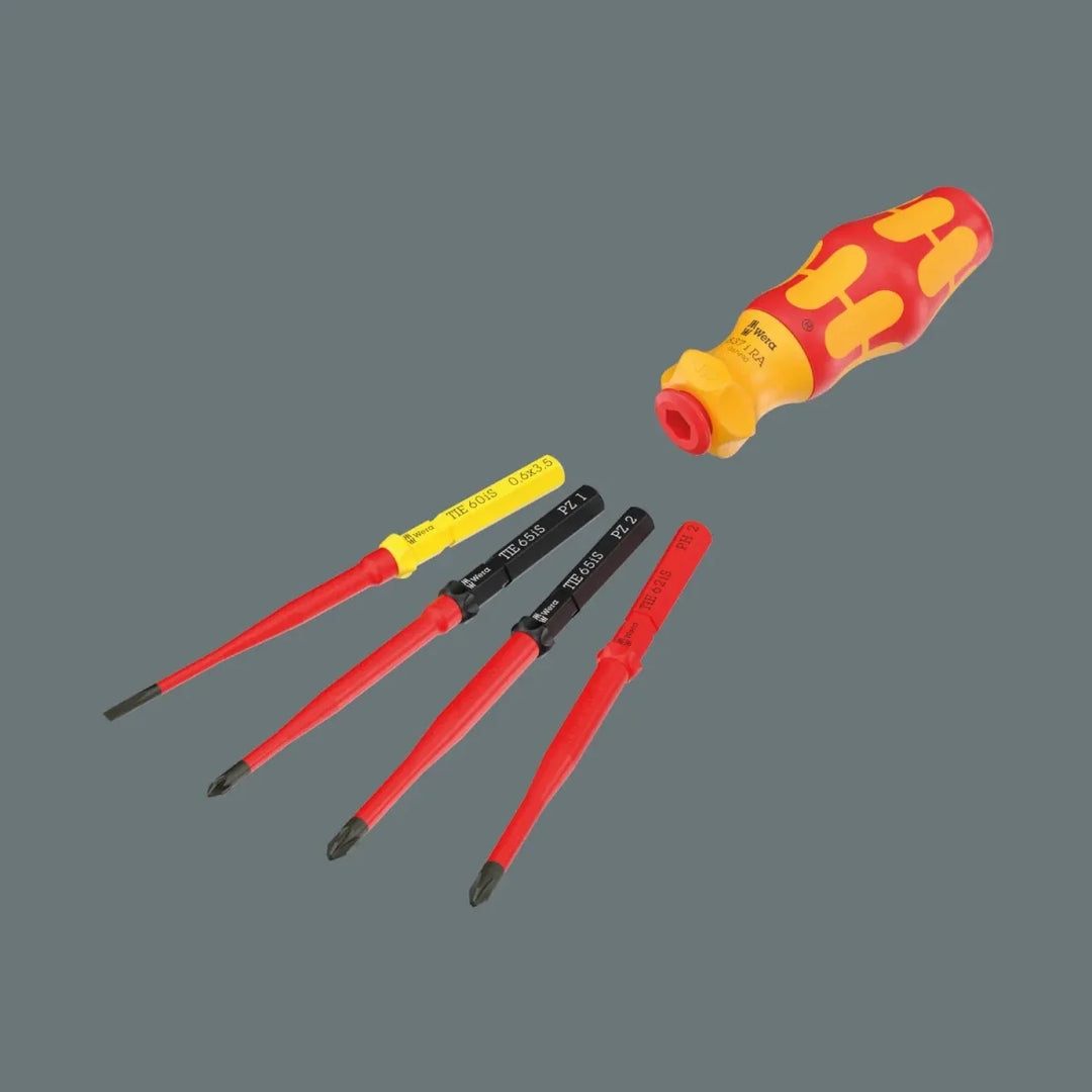 Wera Kraftform Kompakt VDE GO RA 1 Insulated Ratcheting Screwdriver Set, 6-Piece
