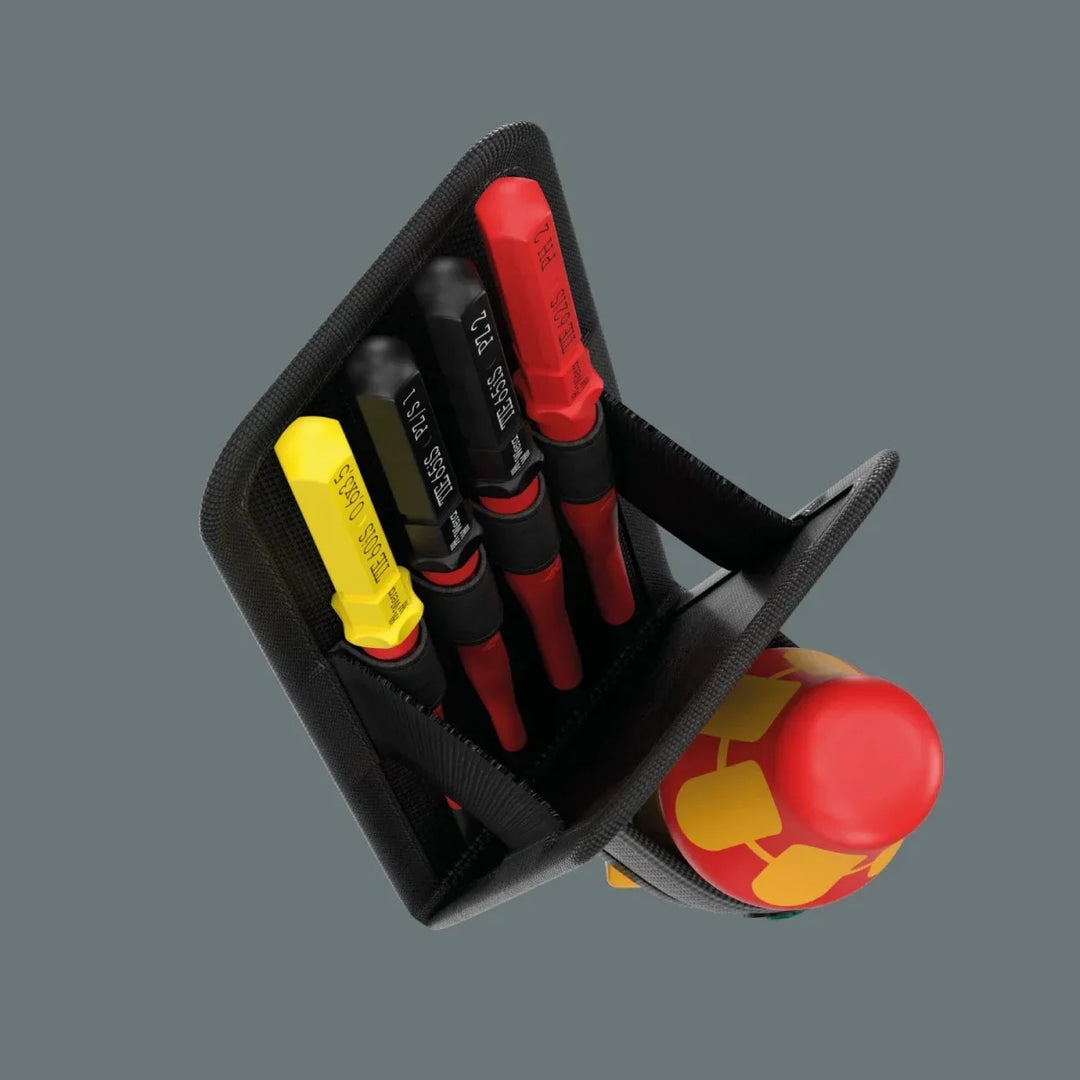 Wera Kraftform Kompakt VDE GO RA 1 Insulated Ratcheting Screwdriver Set, 6-Piece