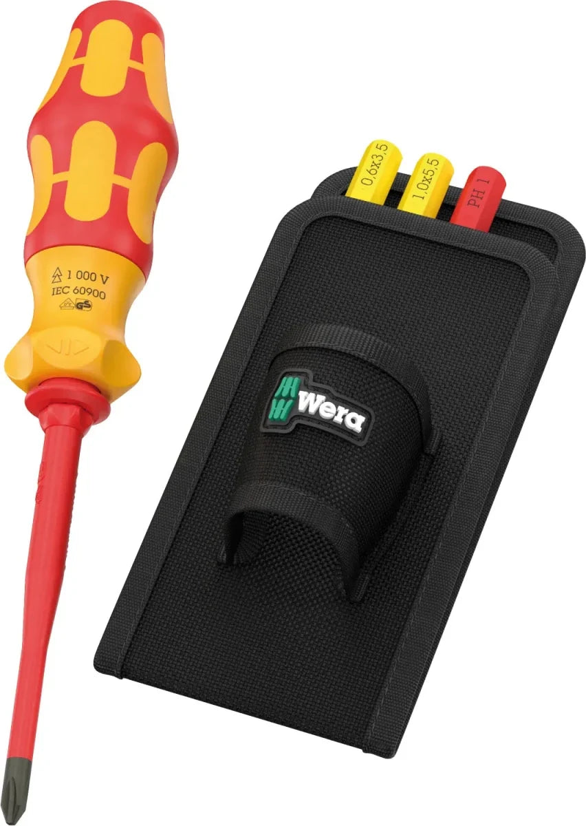 Wera Kraftform Kompakt VDE GO RA 2 Insulated Ratcheting Screwdriver Set, 5-Piece