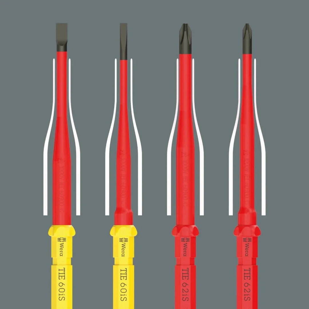 Wera Kraftform Kompakt VDE GO RA 2 Insulated Ratcheting Screwdriver Set, 5-Piece